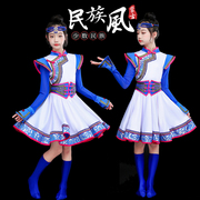 元旦蒙古族筷子舞儿童女袍，舞蹈演出服装少数民族舞台表演服