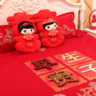 婚床中式压床娃娃 可当抱枕或靠枕 结婚实用