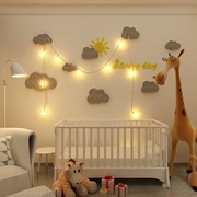 儿童房墙面装饰婴儿房间布置用品宝宝公主男女孩卧室床头背景云朵