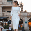 白色连衣裙女高级感法式礼服，正式场合平时可穿领证小白裙登记裙子