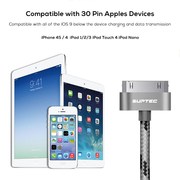 SUPTEC 30 Pin USB Cable for iPhone 4S 4 3GS iPad 1 2 3 iPod