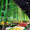 春天超市商场装饰仿真柳条藤蔬果生鲜店铺吊顶氛围布置吊饰挂饰