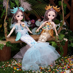 洋娃娃女孩玩具唱歌美人鱼婚纱公主儿童智能节日生日舞蹈机构礼物