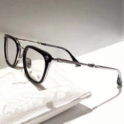 日本纯钛眼镜架潮百搭纯钛中金雕花，超轻方框眼镜框复古文艺近视
