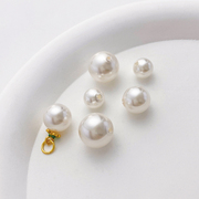 仿施家珍珠5810水晶圆形半孔玻璃珠子650奶油白色diy手链项链配件