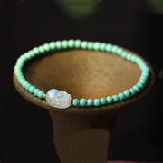 手链绿松石手串项链女链锁骨设计珍珠原矿佛珠款时尚饰品韩国
