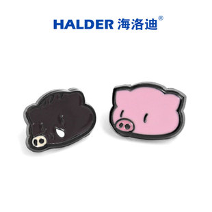 HALDER原创小猪头胸针男女信物 可爱七夕情侣徽章一对情人节礼物