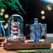 diy创意水晶相框摆台定制来图婚纱照儿童照片精致桌面摆件
