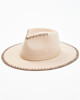 美国产SHYANNE平檐帽纯羊毛毡帽帽檐刺绣骑马帽防水西部牛仔帽