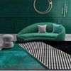 北欧ins地毯客厅茶几，毯家用卧室床边满铺现代简约美式轻奢墨绿色
