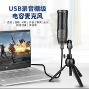 USB电容录音麦克风电脑K歌话筒游戏语音麦克风话筒桌面支架套装