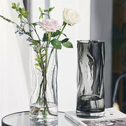 时尚简约轻奢现代彩色玻璃花瓶家居摆件水培花器样板间民宿装饰品