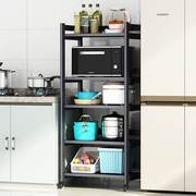 太空铝厨房置物架落地多层家用用品，大全微波炉烤箱电器储物收纳柜