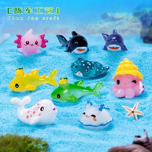 日式卡通仿真动物儿童玩具，海洋动物锤头，鲨鱼海豚鳄鱼乌龟微缩景观