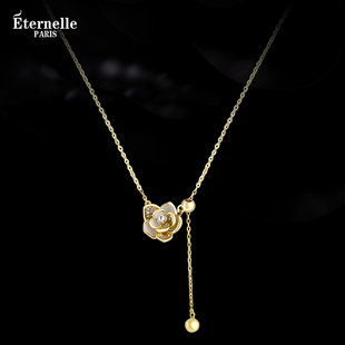 法国Eternelle法式小香风玫瑰锁骨链轻奢小众设计感优雅气质项链