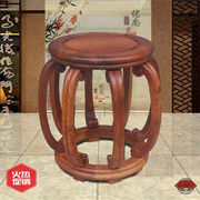 缅甸花梨木中式古典鼓凳换鞋凳休闲凳凳子红木家具实木圆凳绣墩