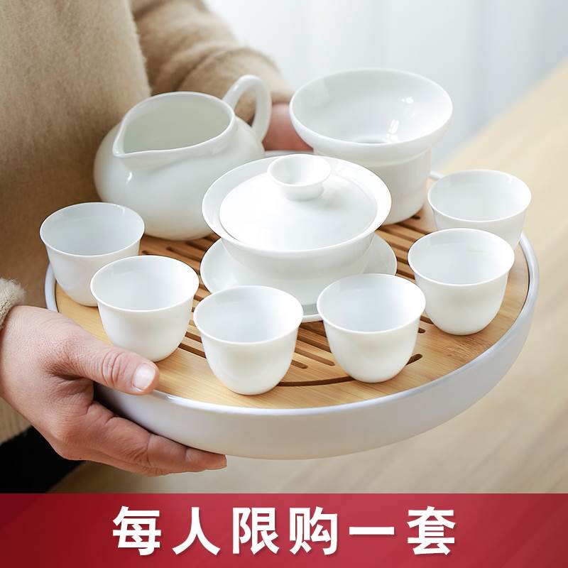 Chuanpo Dehua porcelain Tea Set household Simplicity Cover bowl teacup teapot Kungfu Online tea set ceramics Make teain the Tableware , Tea set , Kung Fu Tea category - from Buy2taobao.com to provide professional Taobao agent buy service