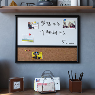 西景木框组合45*60软木板磁性白板挂式留言板创意画板写字板图钉