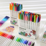 慕娜美3000纤维彩色中性笔学生用手帐笔套装做笔记水性笔60色手绘