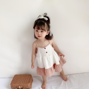 韩国童装婴儿连体衣女宝宝百搭时尚韩版小爱心吊带可爱包屁连衣裙