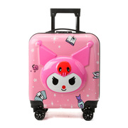 儿童拉杆箱万向轮3D卡通18寸可爱行李箱密码登机旅行箱库洛米粉色