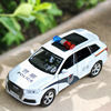 1 32奥迪Q7警车合金汽车模型回力声光玩具六开越野103201盒装