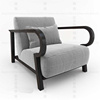  北欧表情侘寂风休闲椅 现代简约客厅设计师款布艺单人沙发椅