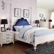 新古典实木双人床美式田园风格白色卧室1.8米四柱床简约公主婚床