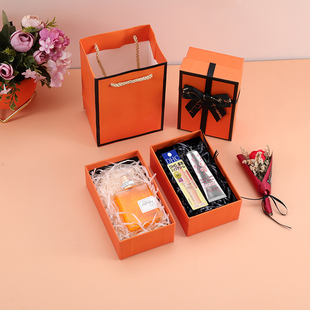 爱马橙色伴手礼盒婚庆喜糖盒唇膏盒香水护手霜创意礼物口红包装盒