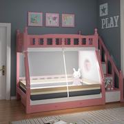 单人床蚊帐上下铺宿舍床帘下铺1.5米儿童实木家用梯形1.35m双层床