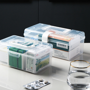 手提收纳盒透明零食整理盒有盖储物盒桌面塑料杂物收纳箱带盖盒子