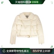 香港直邮pinko品高23秋冬女士，米色短款翻领，拉链长袖夹克外套