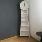 促欧式创意落地钟客厅现代实木书架置物多功能机芯钟表黑色大气品
