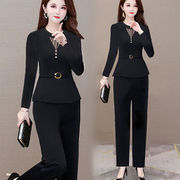 2024韩版秋季套装女士，时尚气质修身显瘦大码洋气两件套女装潮
