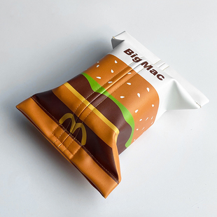 汉堡创意搞怪卡通车载纸巾盒，防水抽纸套纸巾包可爱(包可爱)车用纸巾袋挂袋