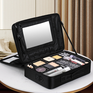 niceland大容量化妆包女纹绣，工具箱盒便携专业化妆师跟妆品收纳包