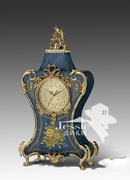狮落皇庭 高端美式欧式复古描金陶瓷铜雕装饰座钟台钟