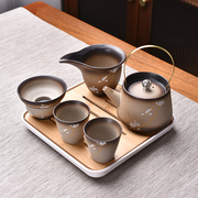 家用整套功夫茶具套装便携式旅行茶具提梁壶盖碗茶海茶滤茶杯茶盘