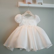 儿童公主裙洋气甜美女，宝婴儿纱裙小花童，白色婚纱女童周岁礼服