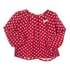 steiff德国品牌婴儿梭织，小波点丝绸质感，大红色圆领长袖衬衫