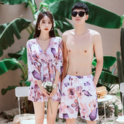 情侣泳衣2023年夏男女(夏男女)海边沙滩，水上乐园度比基尼温泉泳装套装