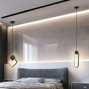 床头灯卧室吊灯简约现代个性创意led北欧吧台长线床头柜单头灯(单头灯)。