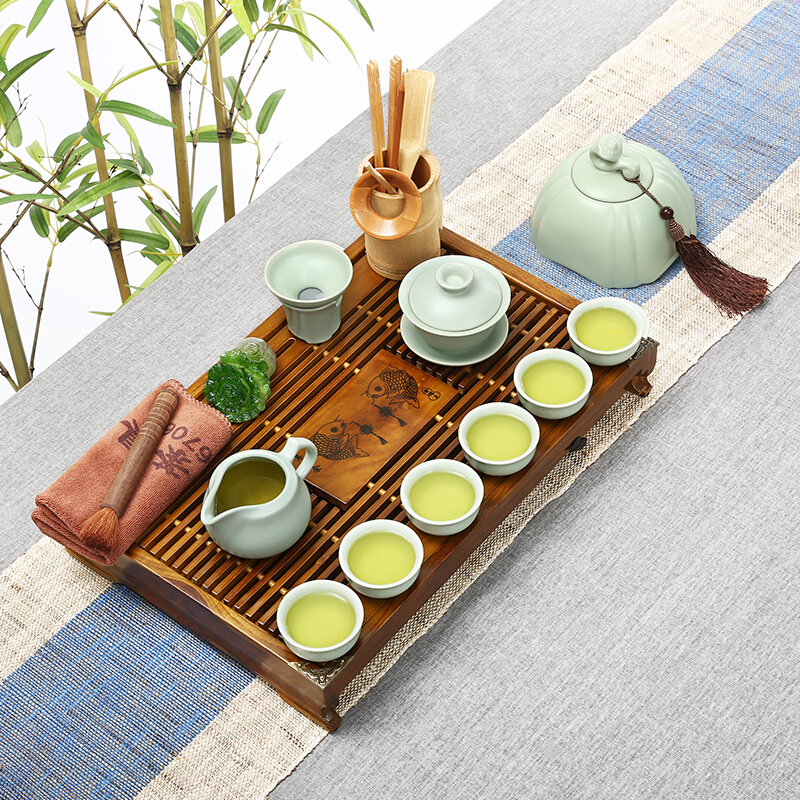 常生源 整套功夫茶具 仿宋汝窯開片 柯木實木茶盤 茶壺茶杯茶具茶在類目 餐飲具, 茶具, 功夫茶具中 - 來自Buy2taobao.com提供專業的淘寶代購服務