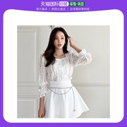 韩国直邮sweetglam布尼克(布尼克)珍珠泡泡，袖雪纺衫
