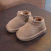 宝宝雪地靴男1-3岁2023韩版儿童，低帮短靴加绒保暖女童棉靴潮