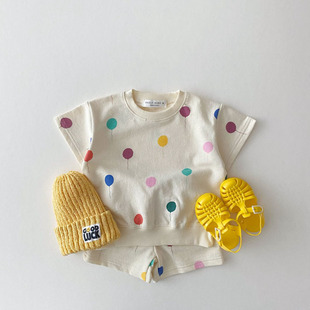 夏季婴幼儿9个月衣服1-2-3周岁男童女童宝宝短袖上衣短裤分体套装