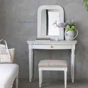 美式小户型梳妆台法式实木雕花白色梳妆桌卧室现代简约梳妆柜家具