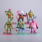 公仔忍者神龟生日烘焙模型装饰玩具忍者神龟6件套蛋糕装饰摆件