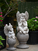 花园装饰欧式天使摆件户外可爱人物雕塑园林别墅庭院露台阳台布置