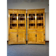 红木家具金丝楠木书柜，三组合博古架新中式，书橱实木独板书架储物柜